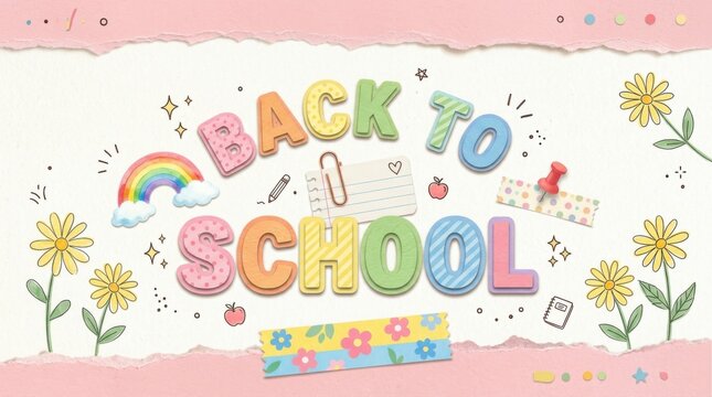 Cute Pastel Back to School Banner