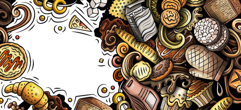Cartoon doodle Bakery banner