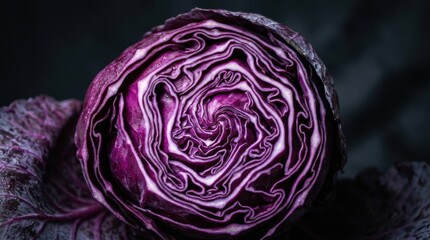 Obraz premium Abstract Purple Cabbage Spiral Texture