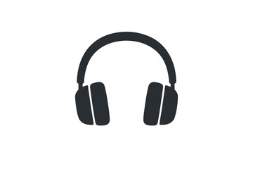 Fototapeta premium Headphone Icon Vector Illustration: Minimalist Flat Design of Audio Headset Sign and Symbol for Music, Sound, Podcast, Gaming, and Communication Equipment Isolated on White Background