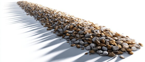 Obraz premium Diagonal pile of pebbles on white background