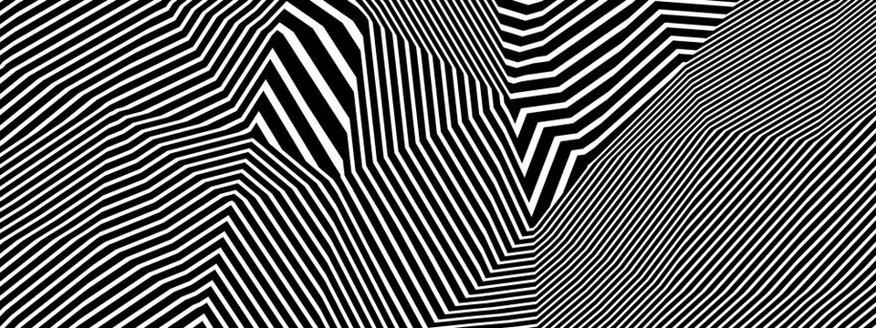 Abstract black and white striped lines background