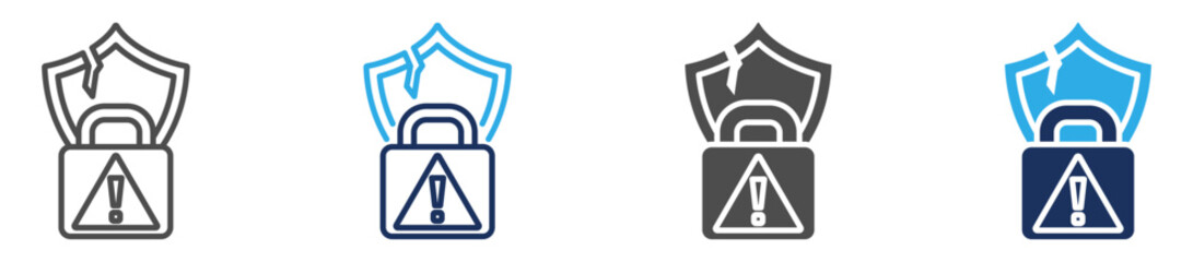 security breach icon set multi concept © jumiatiniqi