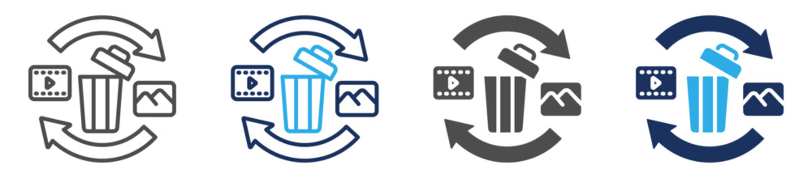 file recovery icon set multi concept