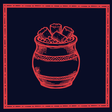 traditional pacoca jar of peanut candy in rustic style for festa junina and sao joao celebration