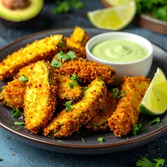 Fototapeta premium Frittierte Avocado-Spalten