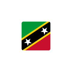 Fototapeta premium Saint Kitts and Nevis flag icon square rounded sticker on transparent background