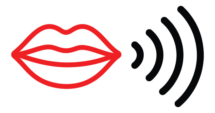 Mouth speaking icon speech communication voice symbol vector illustration