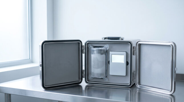 Specialized medical cold chain transport container for biological samples and specimens in laboratory setting