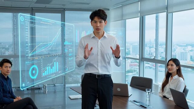 チームワーク,戦略,そして専門的な成長を重視した,現代的なオフィスでのビジネスプレゼンテーション