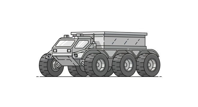 Futuristic 8x8 All-Terrain Military Vehicle Illustration