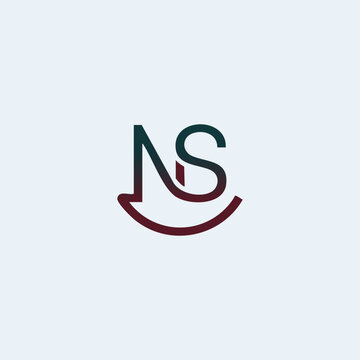 Modern abstract NS letter monogram icon logo design