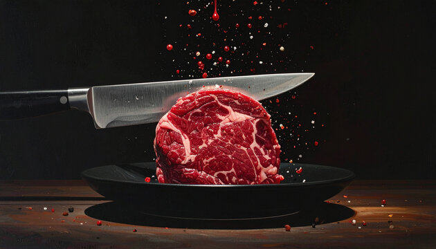 Raw steak preparation
