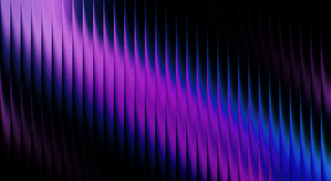 Dynamic abstract background with glowing purple and blue light on dark textured vertical stripes and gradient