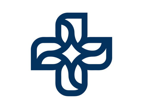 Blue Cross Medical Symbol Logo Design.