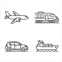 Obraz premium transportation icons set