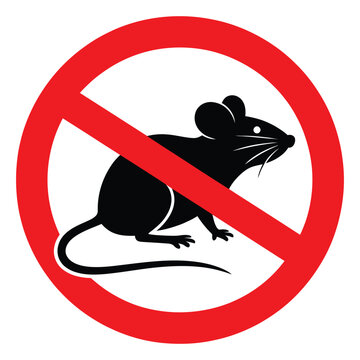No rats vector sign pest control prohibited rodent symbol illustration
