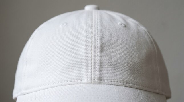 White baseball cap close-up isolated