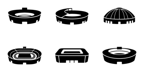 Stadium Icons Set, Sports Arena Vector Graphics, Modern Venue Collection © Similar Issu