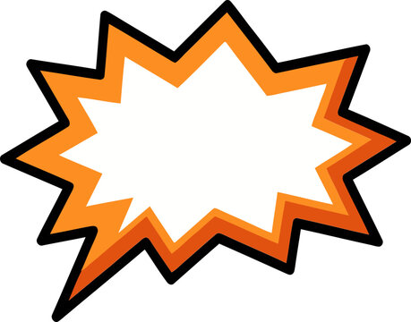 Vibrant orange comic speech bubble for dialogue