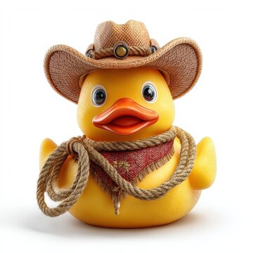 Rubber Duck in Cowboy Hat and Bandana