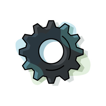 Gear cog illustration with a simple vector illustration of a single gear cog mechanism mechanical