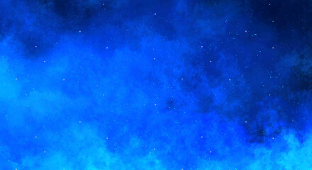 Blue Outer Space Background with Bright Stars and Nebula Cloud Universe Illustration Abstract blue background © Mikky