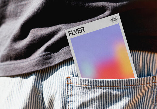 Flyer Mockup &ndash; in Jeans Pocket Branding Stationery Presentation (PSD)