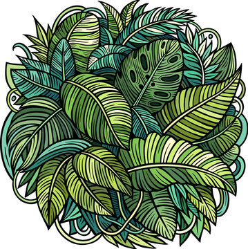 Tropical exotic leaves illustration
