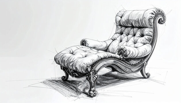 Elegant chaise lounge sketch