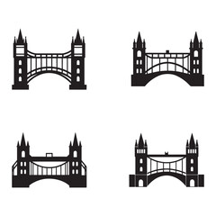 Obraz premium Tower Bridge London silhouette iconic landmarks England UK famous bridges cityscape architecture historic symbol tourist attraction