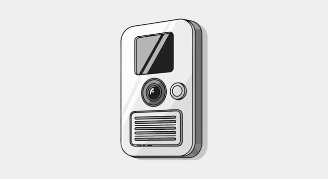 Modern doorbell with integrated camera, speaker, and call button