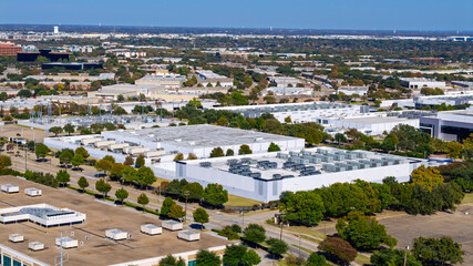 Plakat Aerial view of a large suburban industrial park