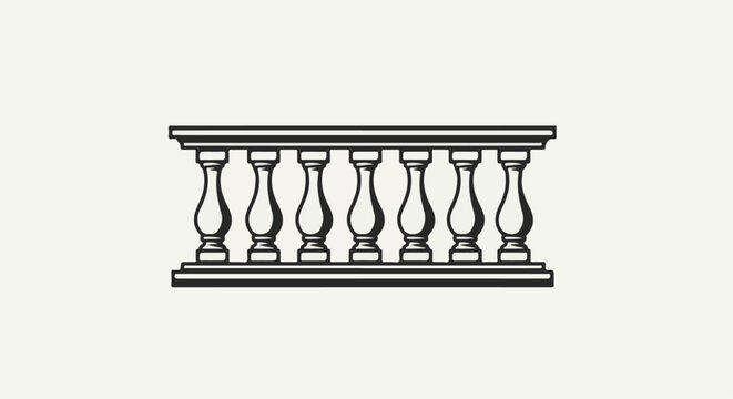 Ornate balustrade with classical balusters and a smooth top rail