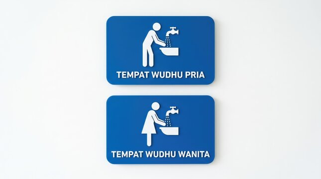 Men and women ablution area signs