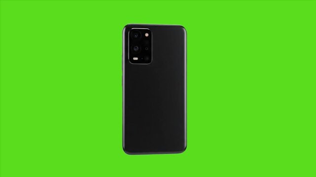 3D Smartphone Rotating 360 Degrees on Green Screen Chroma Key