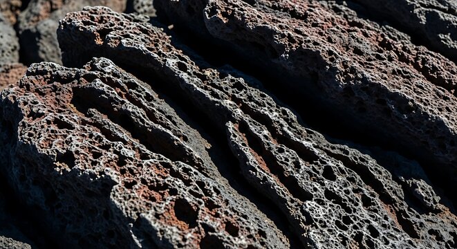 Dark rugged rocky cliffside landscape formation.