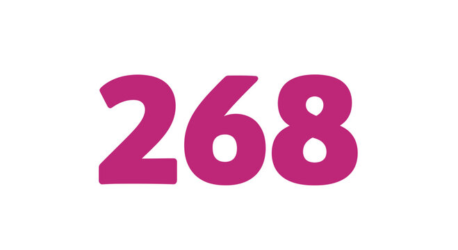 Magenta Number 268 Digital Graphic Isolated on White Background for Design and Marketing