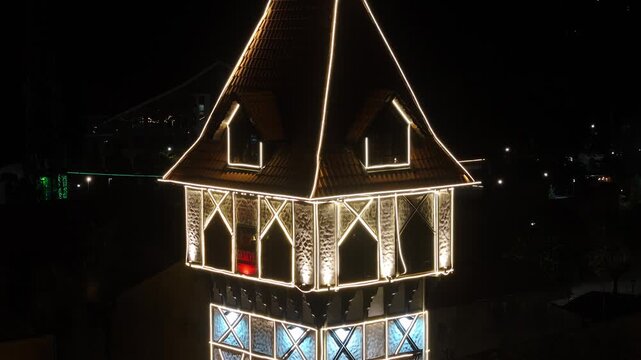 Night Scape Of Capivari Village In Campos Do Jordao In Sao Paulo Brazil. City At Night Scene. Winter  Destination. Brazilian Switzerland. Capivari Village In Campos Do Jordao In Sao Paulo Brazil. 