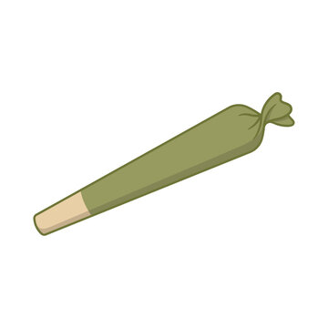 cannabis marijuana joint vector illustration Hand rolled Weed  Flat design style Clipart