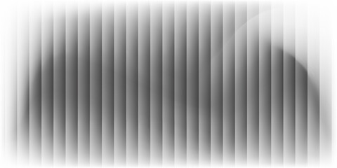 Transparent corrugated plastic ribbed glass background with abstract line patterns. 3D gradient light effects for retail windows or architectural panels. Vintage chrome reflections or polycarbonate. © roni