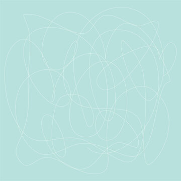Soft mint green abstract labyrinth seamless pattern with thin fine lines. Aesthetic background for gentle packaging design