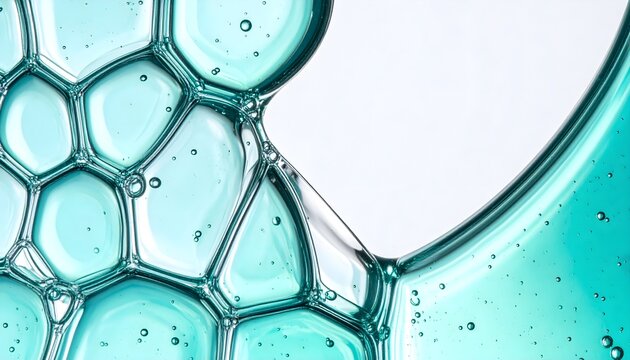 Extreme macro of microfluidic biochip with precise blending turquoise fluids copy space