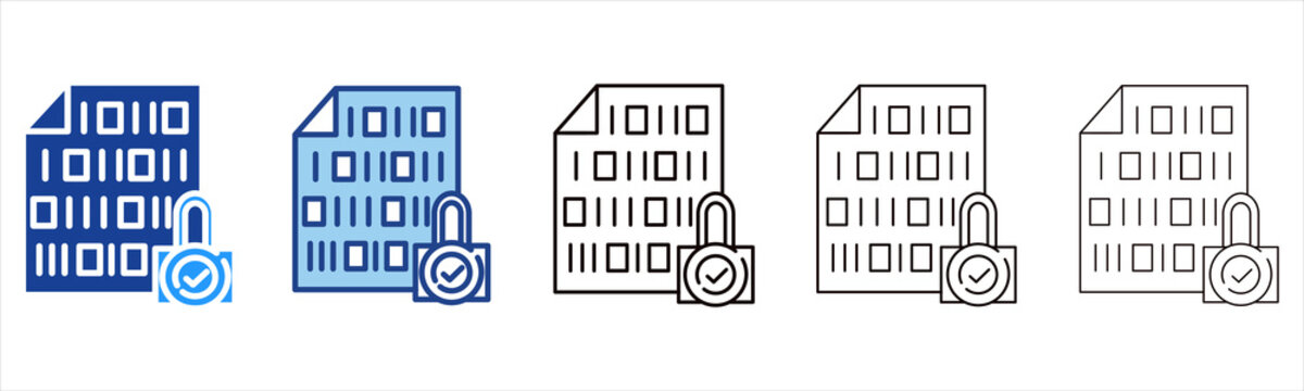 Encryption  Icon In Different Color And Outline Style 