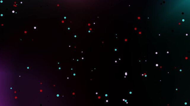 A vibrant display of colorful lights and particles fills the dark space, perfect for background animation