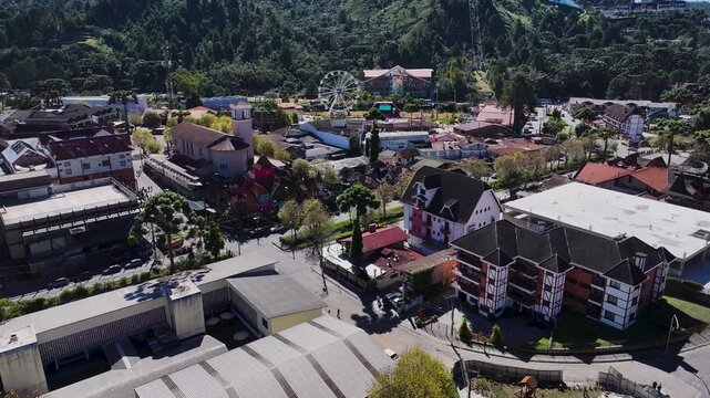 Campos Do Jordao Skyline In Sao Paulo Brazil. Mantiqueira Mountain Range. Winter  Destination. Brazilian Switzerland. Campos Do Jordao Skyline In Campos Do Jordao In Sao Paulo Brazil. Travel Vacation.