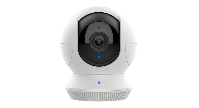 White wireless security camera with night vision