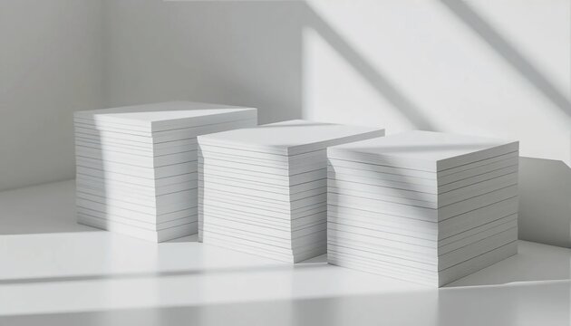 Stacked paper business cards mockup minimal design