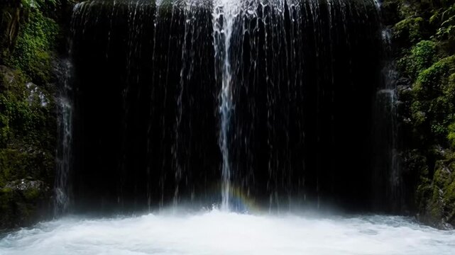 Waterfall Cascade Frame Overlay - Natural Force
