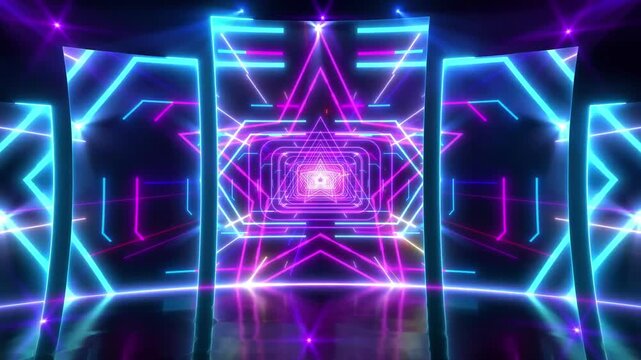 4K Led Cool Dynamic Dazzling Lighting Graphics Street Dance Dance Song Background